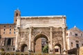 Rome, Italy - September 12, 2017: Arch of Emperor Septimius Severus in the Roman Forum, Architecture and landmarks of Rome. Royalty Free Stock Photo