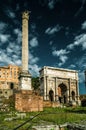 Arch of emperor Septimius Severus at the Roman Forum, Rome Royalty Free Stock Photo