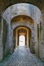 Arch entrance Blaye Citadel medieval unesco world heritage site in Gironde France Royalty Free Stock Photo