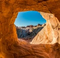 Arch Formed in The Slick Rock of Fire Valley, Valley of Fire State Park Royalty Free Stock Photo
