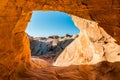 Arch Formed in The Slick Rock of Fire Valley, Valley of Fire State Park Royalty Free Stock Photo