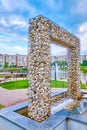 The arch-fountain on Ostashiv Embankment of Uman, Ukraine