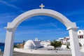 The arch in front of a church in Oia, Santorini, Greece Royalty Free Stock Photo