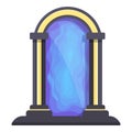 Arch gate portal icon cartoon vector. Neon time vortex