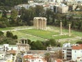 Arch of Hadrian and Temple of Olympian Zeus as seen from Areopagus Hill or Mars Hill, Athens