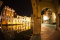 Arch on house and canal Vena. Chioggia Royalty Free Stock Photo