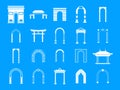 Arch icon blue set vector Royalty Free Stock Photo