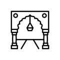 Black line icon for Arch, gate and castle
