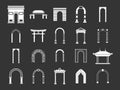 Arch icon set grey vector Royalty Free Stock Photo