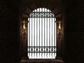 Arch with iron gate isolated Royalty Free Stock Photo