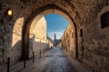 Jerusalem street in Old City, Israel. Royalty Free Stock Photo