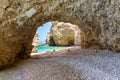 Arch on Kastelli beach, Kato Koufonisi Royalty Free Stock Photo