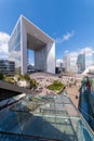 Arch of La Defense and business district center of Paris West Royalty Free Stock Photo