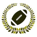 arch of leaves with football ball