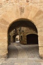 arch of main square of the old town of medieval village of Pals, Girona province, Catalonia Royalty Free Stock Photo