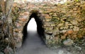 Arch of Mayan culture in Tulum ruins entrance Royalty Free Stock Photo