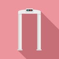 Arch metal detector icon, flat style Royalty Free Stock Photo