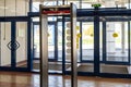 Arch of metal detectors. Security. Walk Through Detector. Checking people at the entrance to the building.