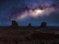 The arch of Milky way in Monument Valley