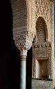 Arch with moresque ornaments in 16th century castle. Alhambra, Granada, Spain. Royalty Free Stock Photo