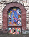 Arch on the facade of the Temple of All Religions