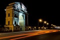 Arch Moscow Gates on the waterfront of the city Royalty Free Stock Photo