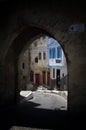 Arch and narrow street in Tangier,Morocco