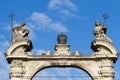 Arch over entrance of Cathedral of Saint Yura Royalty Free Stock Photo