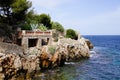 Arch passage private property on stone paved path along the coast Juan-les-Pins in Antibes France