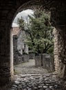 Arch pathway in old town Royalty Free Stock Photo