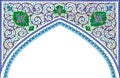An arch with patterns in Arabic style with a white background.