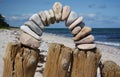 Arch of pebbles