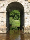 Arch Petrovsky Bridge over the River Karost'.