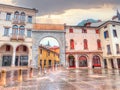 Arch of Piazza Marc Antonio Flaminio, Vittorio Veneto Royalty Free Stock Photo