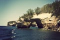 Arch in Pictured Rocks National Lakeshore Royalty Free Stock Photo