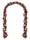 Arch of red climbing roses