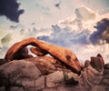 Arch Rock in Joshua Tree National Park at sunset, USA Royalty Free Stock Photo