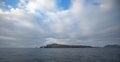 Arch Rock and Lighthouse of Anacapa Island of the Channel Islands National Park off the gold coast of California United States Royalty Free Stock Photo