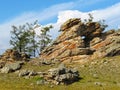 Arch in the rock near Lake Baikal Royalty Free Stock Photo