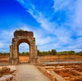 Arch roman of Caparra in Spain Extremadura Royalty Free Stock Photo