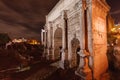 Arch of roman forum at the night