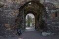 Arch and ruin of medieval castle, Scotland, East Lothian Royalty Free Stock Photo