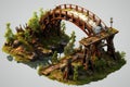 Arch rusty bridge isometric. Generate AI