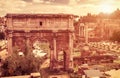 Arch of Septimius Severus at the Roman Forum, Rome Royalty Free Stock Photo