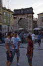 Arch of the Sergi, Pula, Croatia Royalty Free Stock Photo