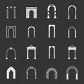 Arch set grey vector Royalty Free Stock Photo