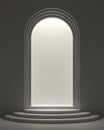 Arch shape door with light inside 3d rendering image