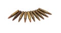 Arch of spread M16 cartridges isolated