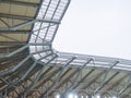 Arch of the stadium. Part of the roof of the stadium. Rain canopy in a modern stadium