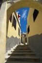 Arch and stairs in Tangier medina in Morocco Royalty Free Stock Photo